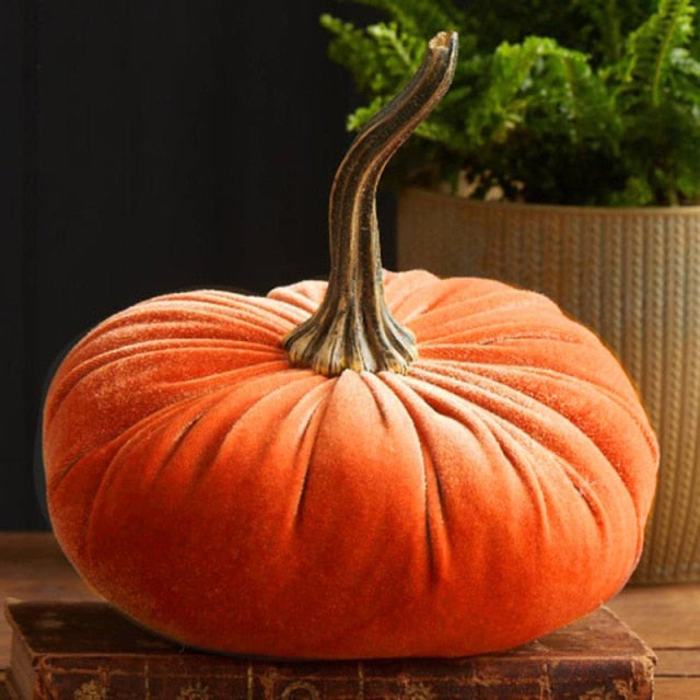Handmade velvet decorative pumpkin